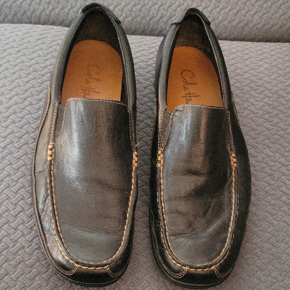 Cole Haan Tucker Venetian Black Slip on Leather Loafers CO3557 Mens Size 10.5 W